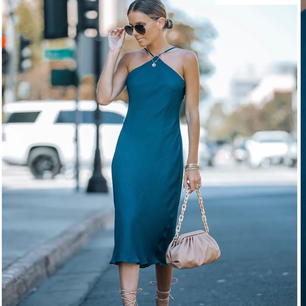 Brand New Black Slip Midi Dress